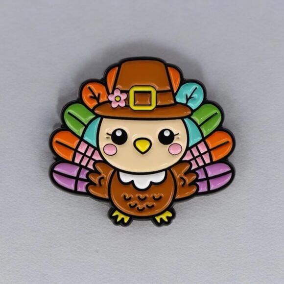 Other - Pin - Kawaii Thanksgiving Turkey, Cute Holiday Gobble Bird